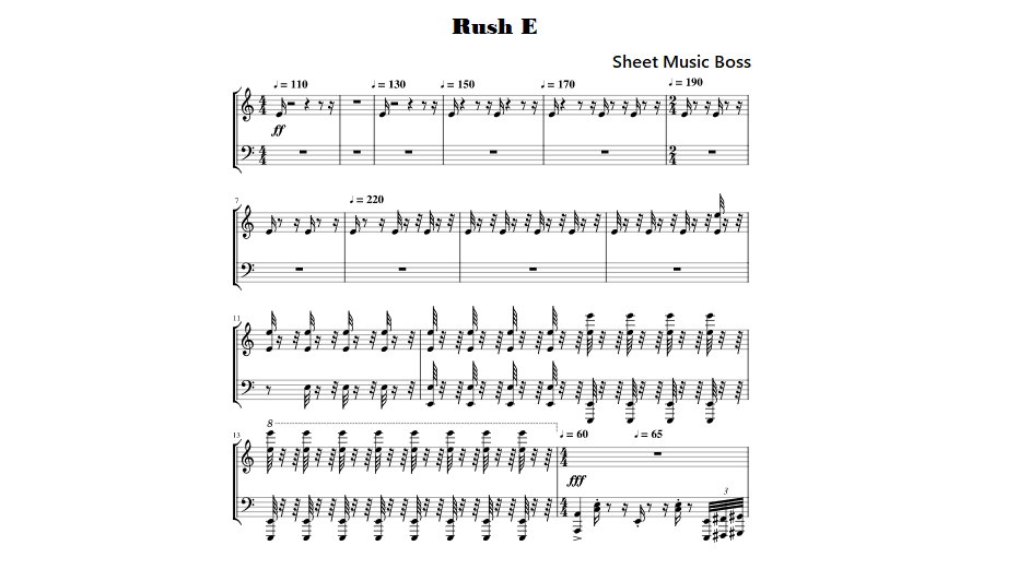 Rush e notes. Rush e Ноты для фортепиано. Rush e на пианино Ноты. Rush e Piano Ноты. Руш е Ноты для фортепиано.